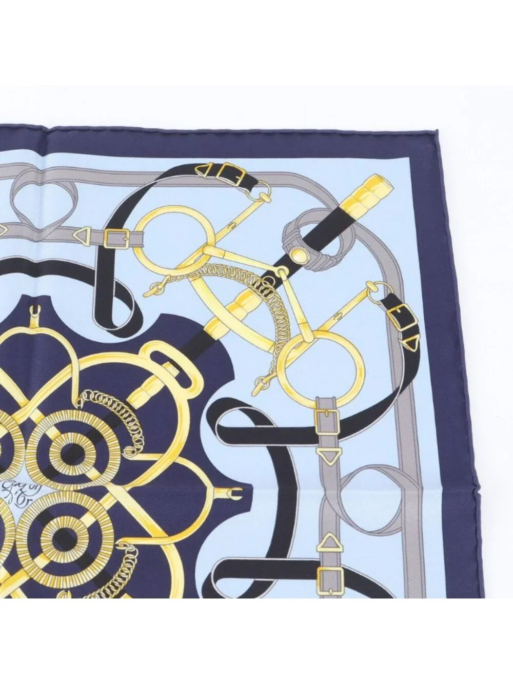 Hermes Tagged Carre Eperon D'or Yellow Gold Spurs Silk 100% Scarf